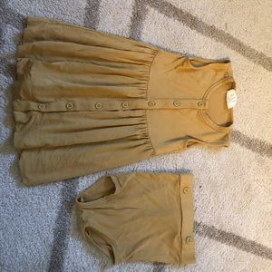 Mustard dress with bloomers. Kate Quinn